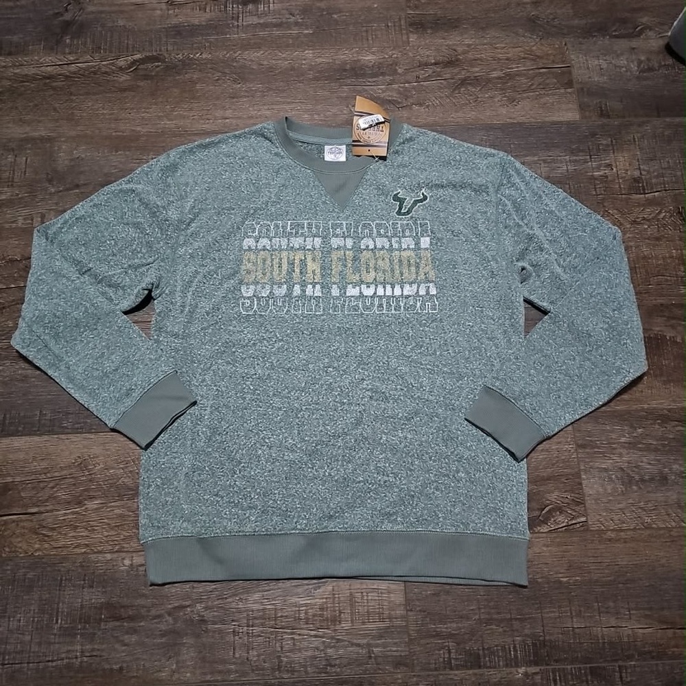 NCAA South Florida Bulls Women's Medium Heathered Green Sweatshirt New With Tags - Picture 3 of 6